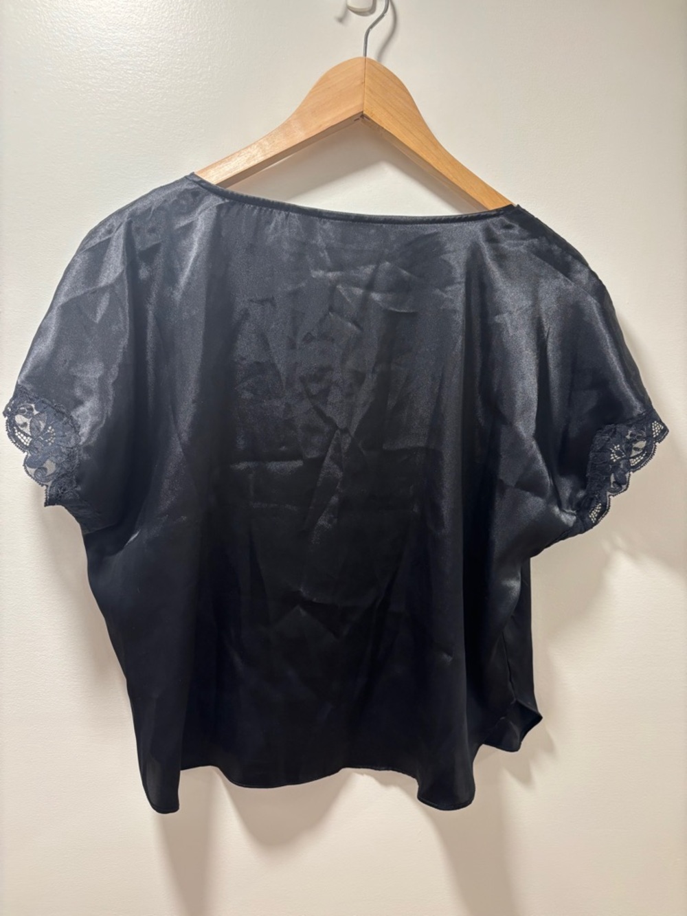 Vintage Gold Label Victorias Secret Black Satin Lace Bow coquette girl top sz S - Picture 3 of 4
